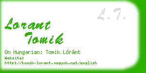 lorant tomik business card