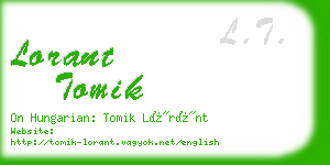 lorant tomik business card
